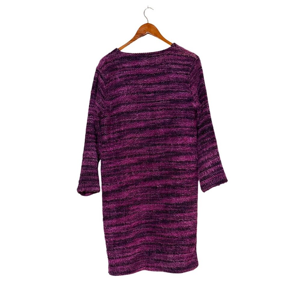 Chicos Design Purple Eyelash Texture Duster Sweater Art to Wear Indie Boho - Picture 2 of 5